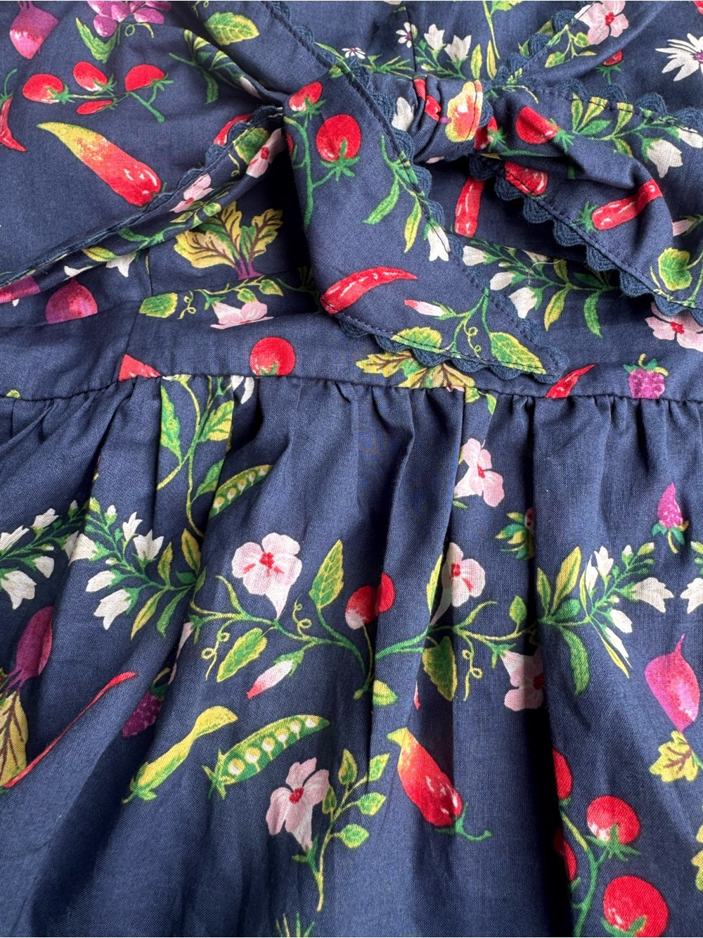Old Navy Navy Fruit & Veggie Tie-Front Camisole Top Small 100% Cotton NWOT - Picture 15 of 15